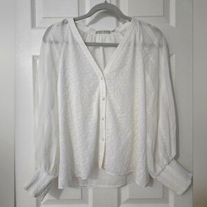 White eyelet top